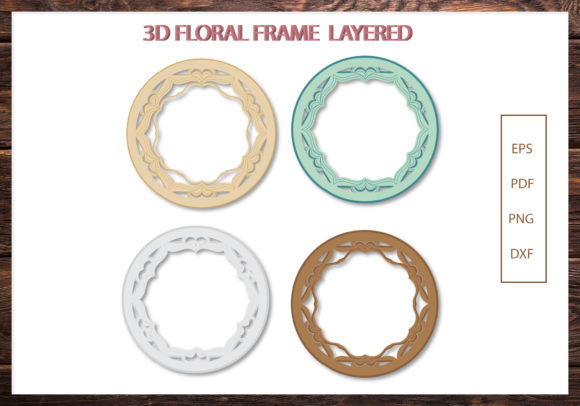 3D Round Floral Layer Frame 5