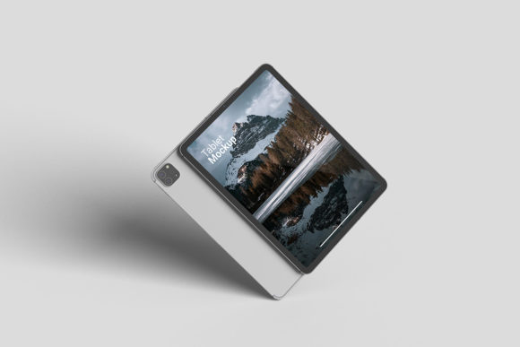 Elevating Digital Presentations with a Floating Tablet Mockup
