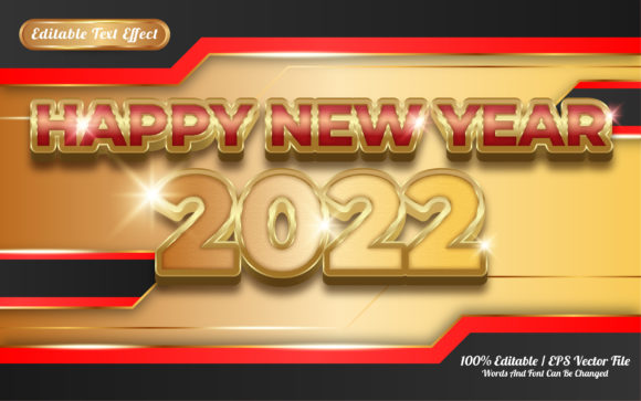 Happy New Year 2022 3d Text Effect