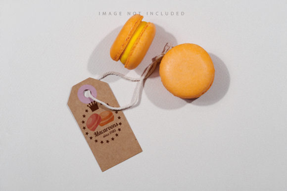 Macarons and Mockup Tag on Grey