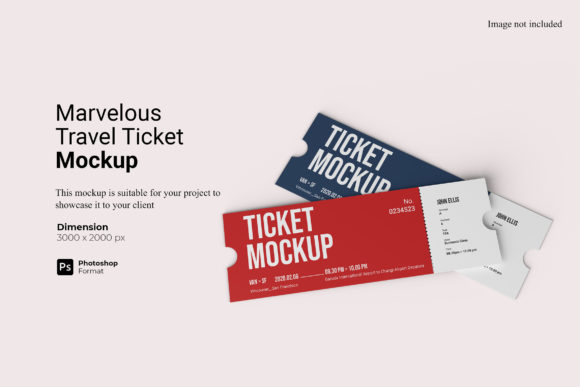 Marvelous Travel Ticket Mockup Template