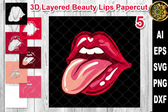 Mastering the Art of 3D Layered Papercut Woman Lips Clipart 5 for Advanced DIY Projects