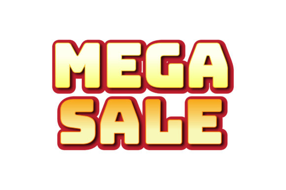 Mega Sale Offer Text with 3d Effect