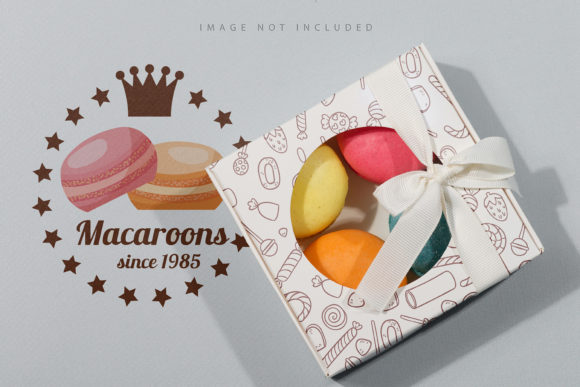 Pastel Perfection: Present Box Mockup and Macarons