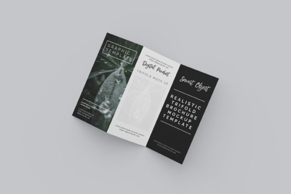 Realistic Trifold Brochure Mockup Tmplt