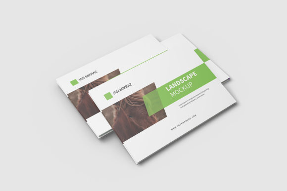 Stack Landscaped Magazine Mockup